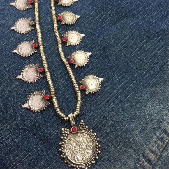 Mala And Choker Set, Coins Jewelry Set, Antique Jewelry, Tribal Jewelry, - Picture 5 of 8